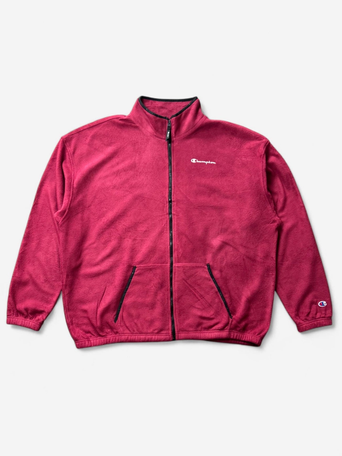 Champion Burgundy Embroidered Zip Up Fleece (XL)