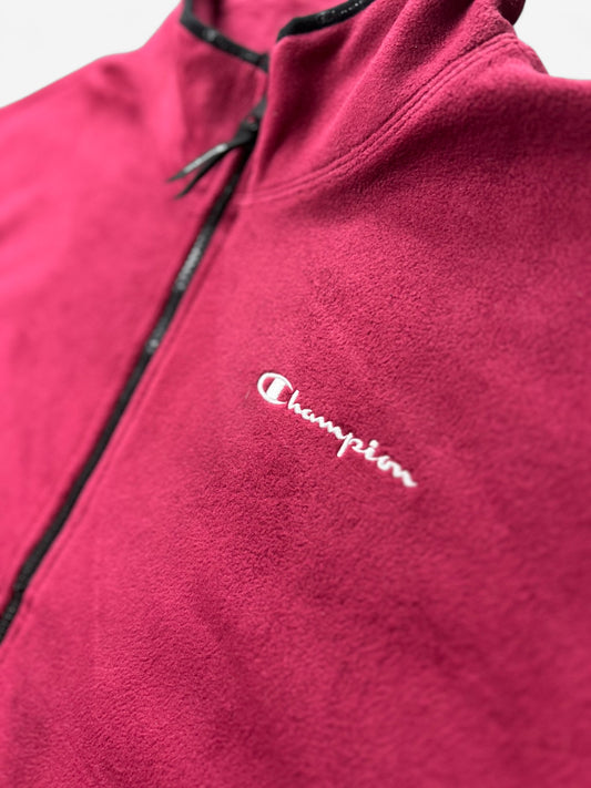 Champion Burgundy Embroidered Zip Up Fleece (XL)