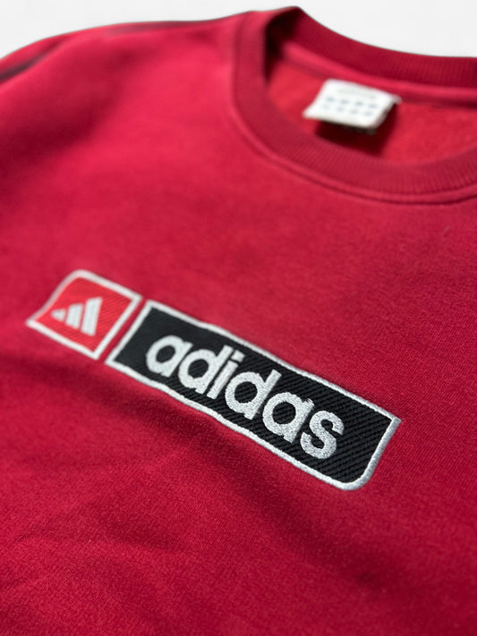 Adidas Red Spelled Out Logo Sweatshirt (L)