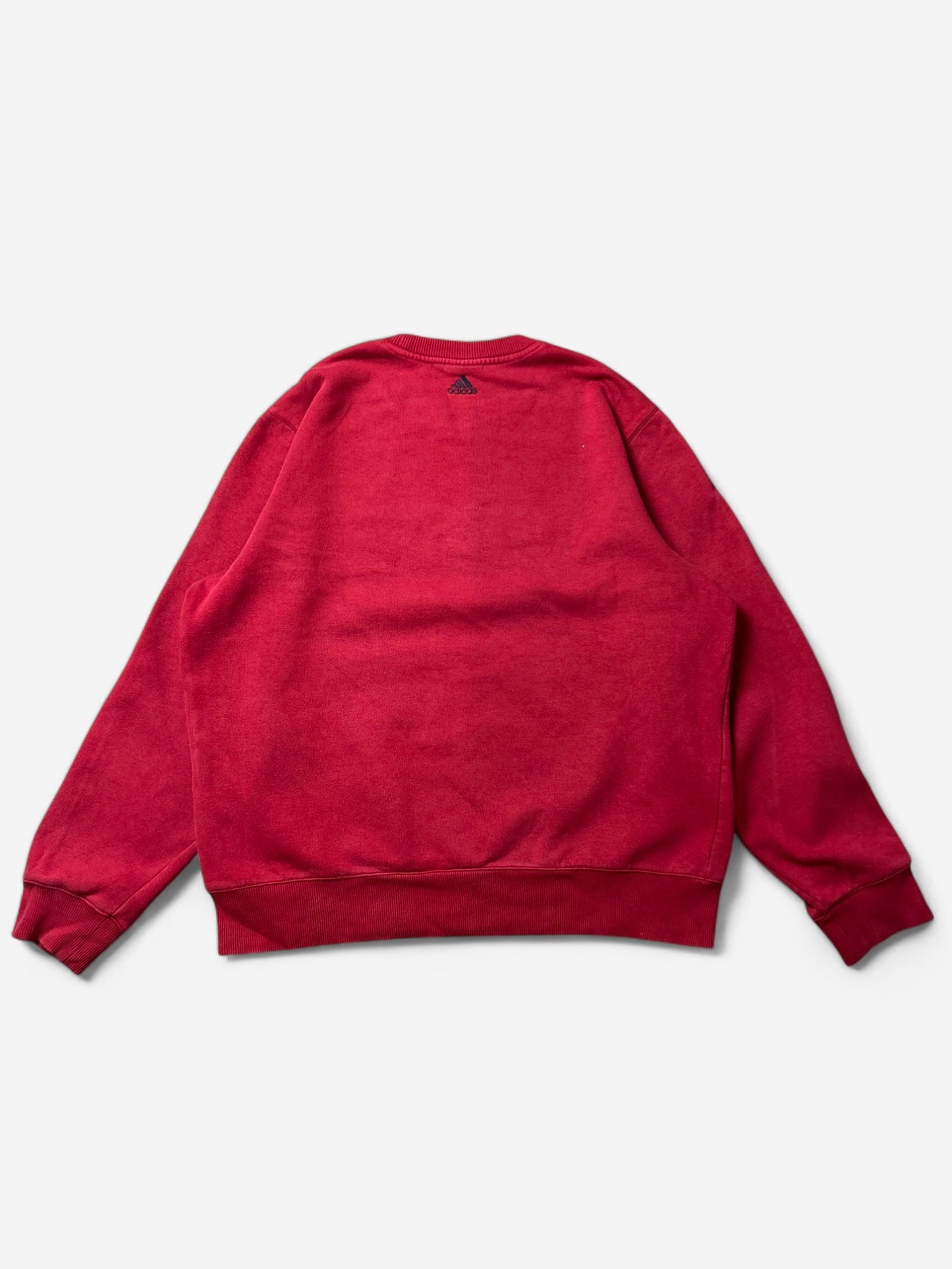 Adidas Red Spelled Out Logo Sweatshirt (L)