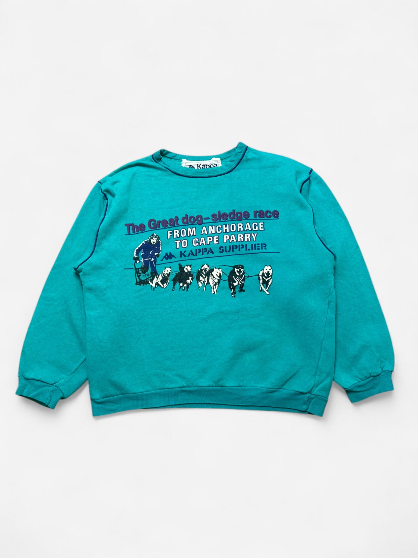 Kappa 90s Vintage RARE Cyan Sweatshirt (L)