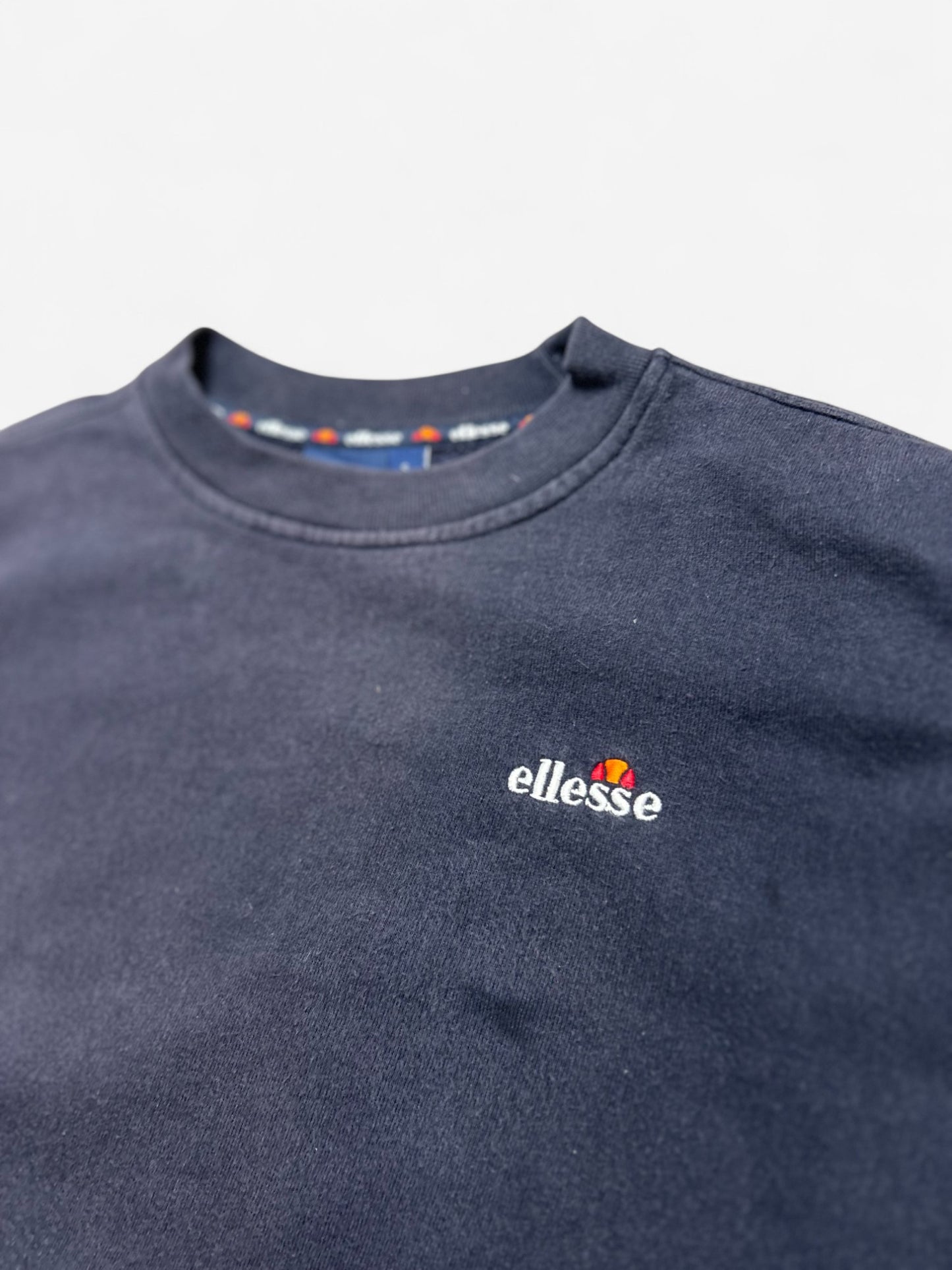 Ellesse Black Embroidered Spelled Out Logo Sweatshirt (S)