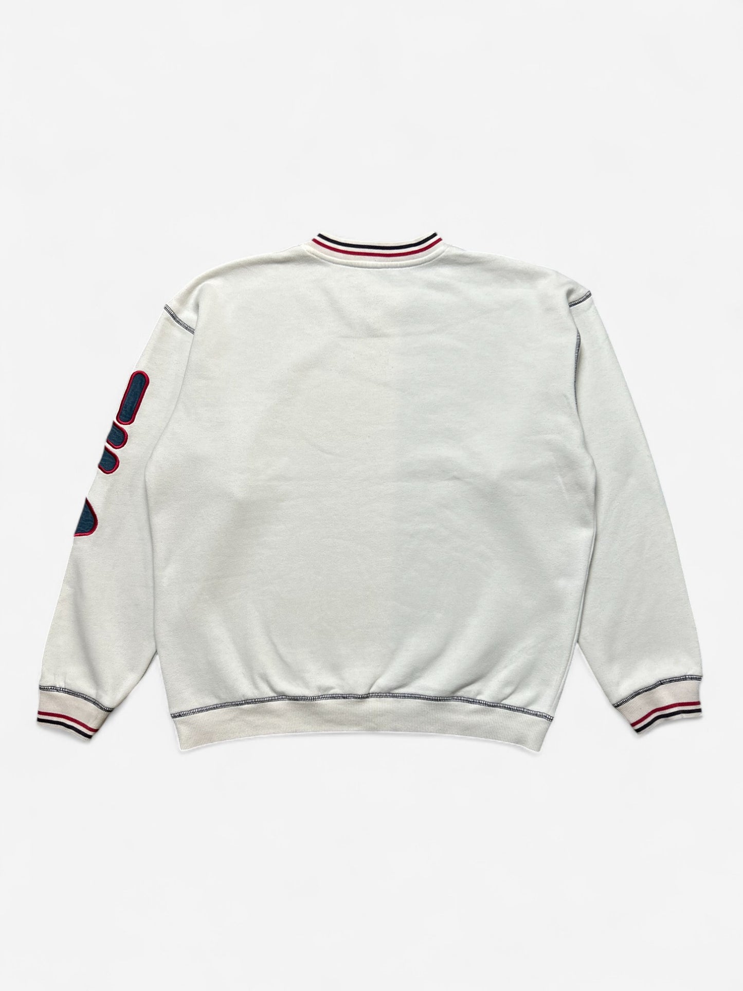 FILA White Spelled Out Embroidered Sweatshirt (M)