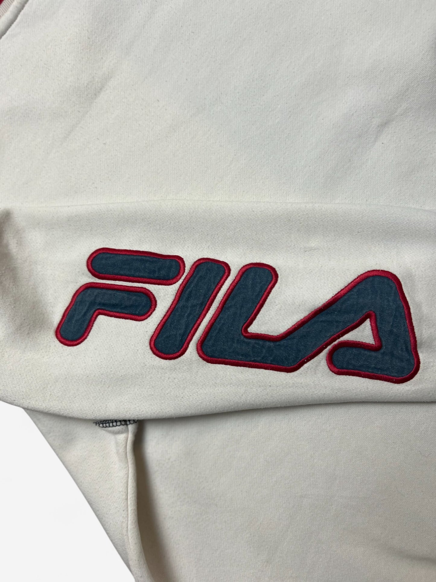 FILA White Spelled Out Embroidered Sweatshirt (M)