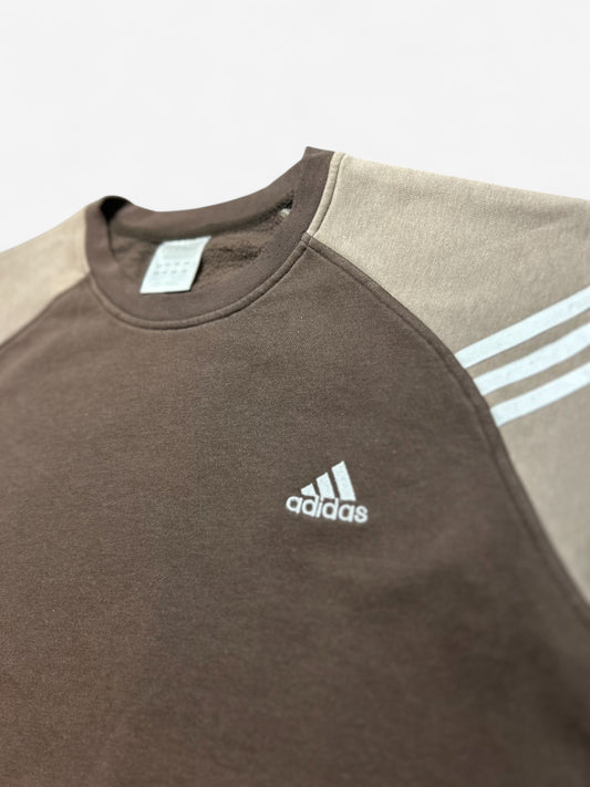 Adidas 90s Brown Logo Embroidered Sweatshirt (XL)