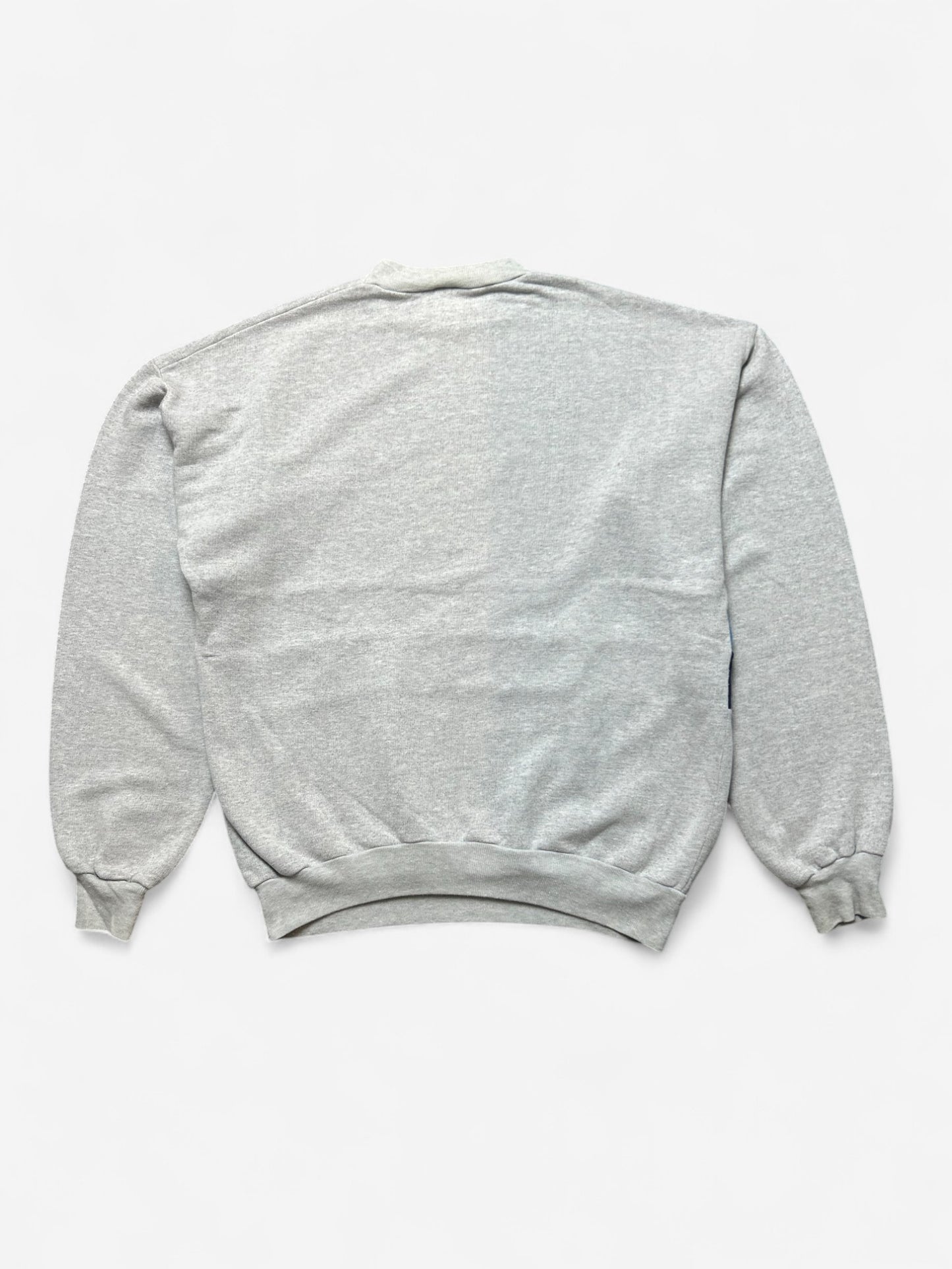 Puma Grey Striped Logo Embroidered Sweatshirt (L - Baggy Fit)