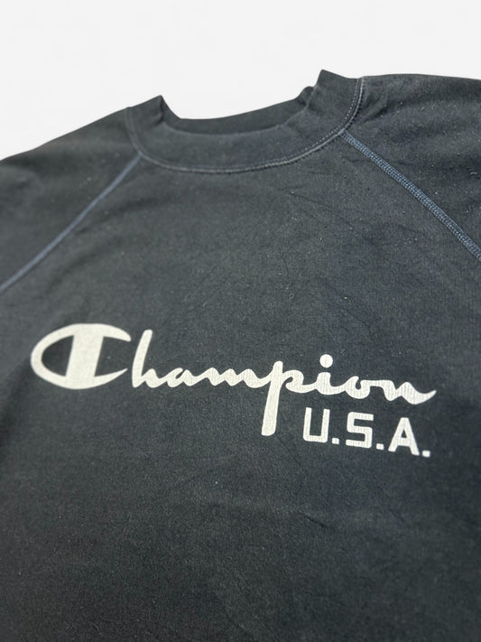Champion Black Spelled Out Sweatshirt (S)