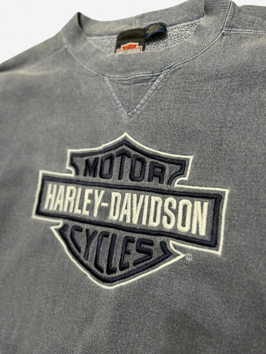 Harley Davidson 90s Grey Embroidered Sweatshirt (M)