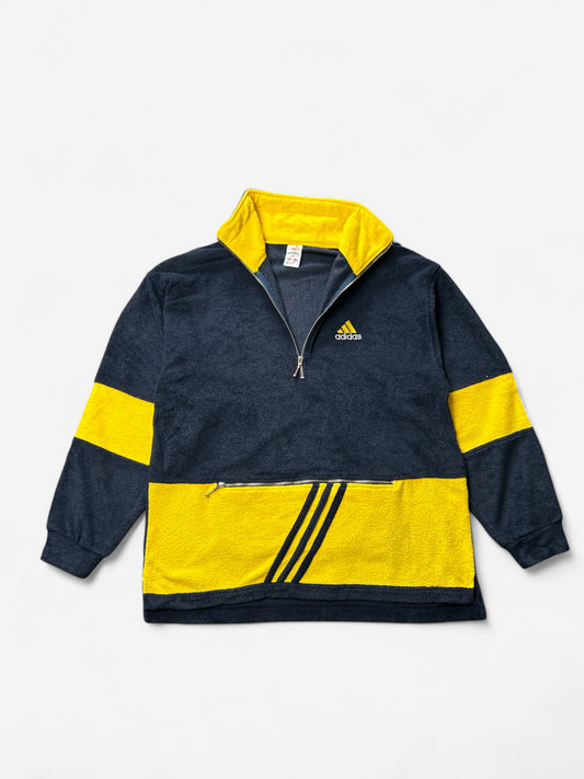 Adidas Navy and Yellow Striped Fleece (XXL)
