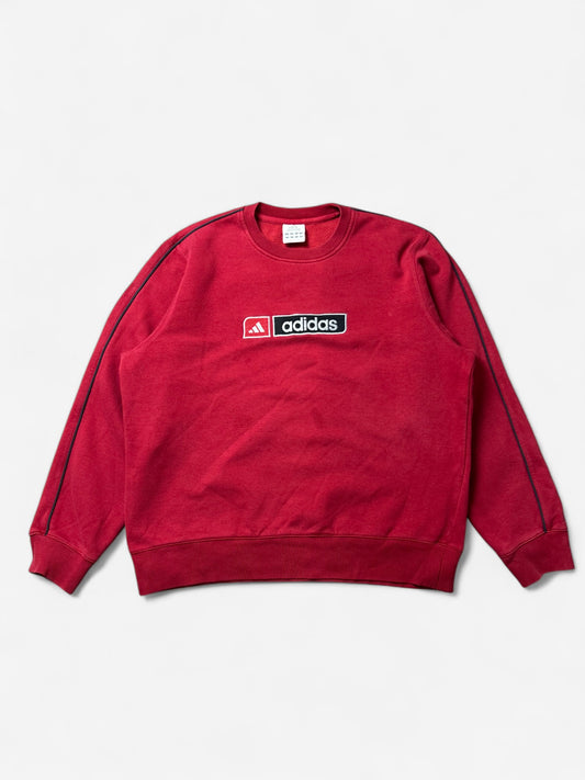 Adidas Red Spelled Out Logo Sweatshirt (L)