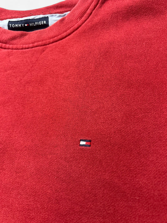 Tommy Hilfiger 90s Embroidered Red Sweatshirt (M)
