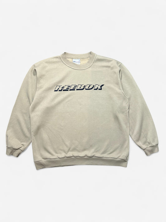 Reebok Beige Spelled Out Embroidered Sweatshirt (L)