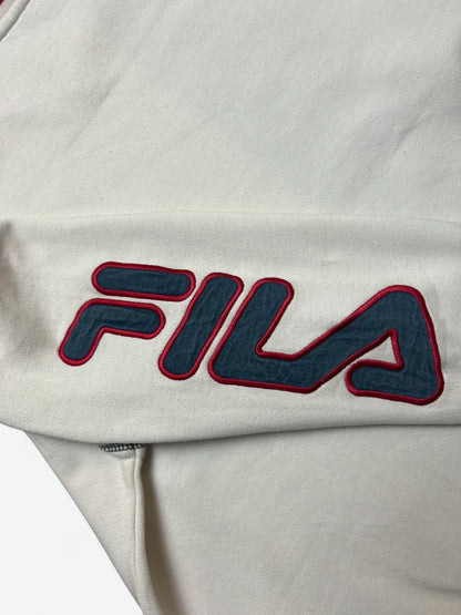 FILA White Spelled Out Embroidered Sweatshirt (M)