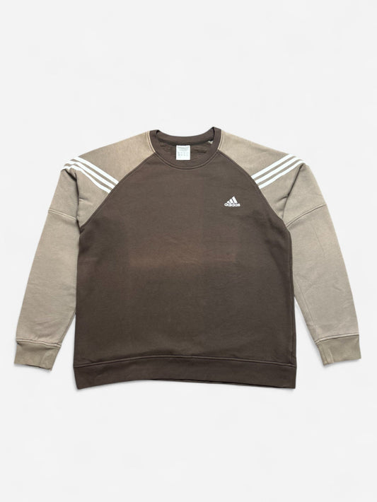 Adidas 90s Brown Logo Embroidered Sweatshirt (XL)
