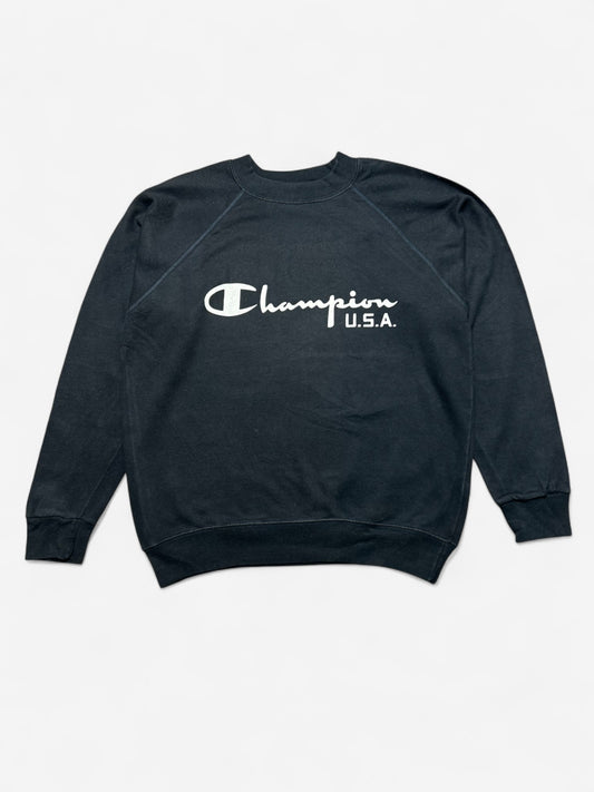 Champion Black Spelled Out Sweatshirt (S)