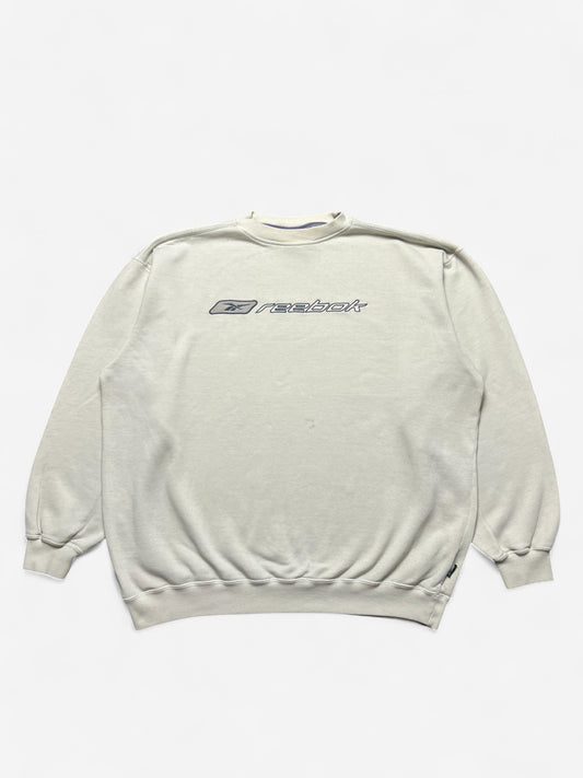 Reebok Cream Embroidered Spell Out Sweatshirt (XL)